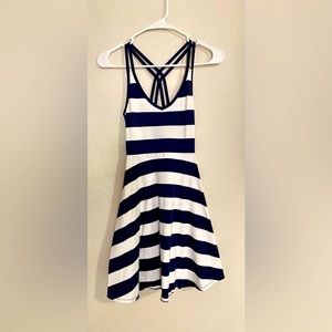 Navy and white dress